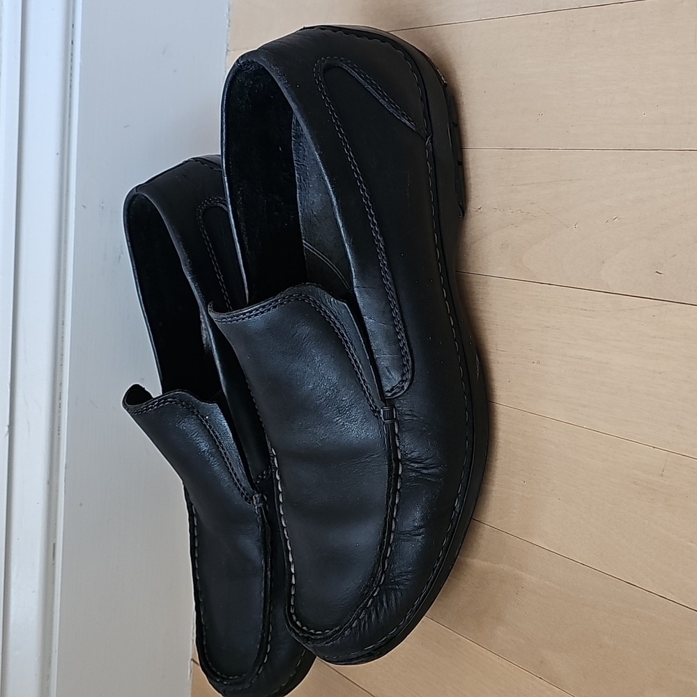 Men's ROCKPORT Leather Black Loafers 10 1/2 Powered By DMX